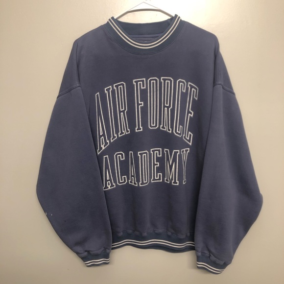 Academy Pullover Sweatshirt Blue Vtg 9s 